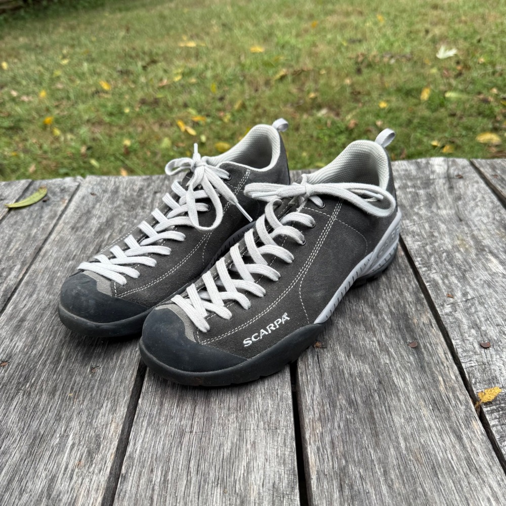 Scarpa Mojito Men 8 Shark Gray Suede Approach Hiking Shoes Clergy Estate Find